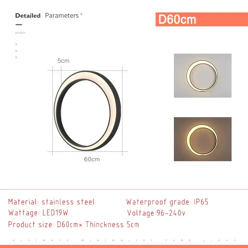 Myra – Waterproof IP65 Outdoor Ring LED Wall Lamp for Reliable Exterior Lighting Kozyled