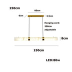 Albert – Dimmable Linear LED Pendant Light with White Alabaster Marble Design for Dining Tables and Bars Kozyled.com