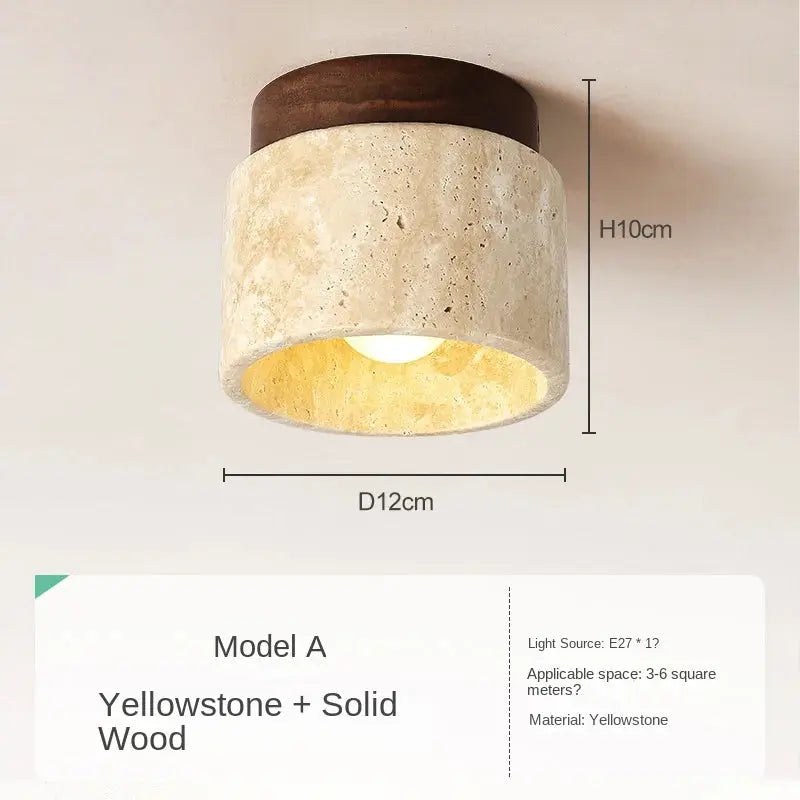 Japandi Stone & Walnut LED Ceiling Downlight –  Hana Lampasa.com