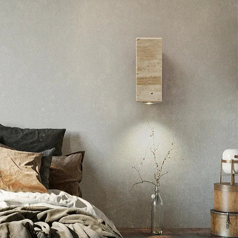 Japandi Travertine Stone Outdoor - indoor LED Wall Lamp – Solvar lampasa.com