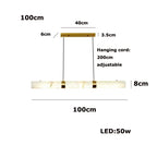 Albert – Dimmable Linear LED Pendant Light with White Alabaster Marble Design for Dining Tables and Bars Kozyled.com