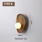 Vintage Wooden & Glass LED Wall Lamp – Aage Lampasa.com