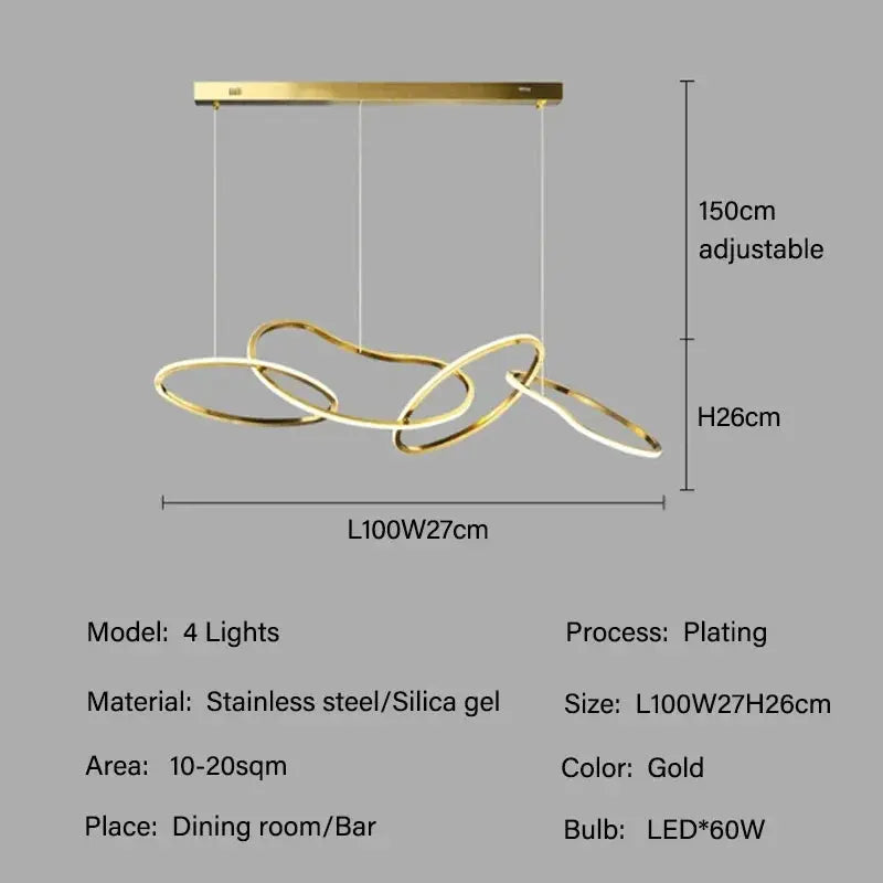Edda – Creative Circular Dimmable LED Pendant Light for Dining Tables and Bars Kozyled.com