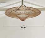 Mika – Handmade Round Japanese Rattan LED Pendant Light for Minimalist Interiors Kozyled