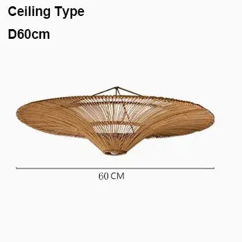 Mika – Handmade Round Japanese Rattan LED Pendant Light for Minimalist Interiors Kozyled