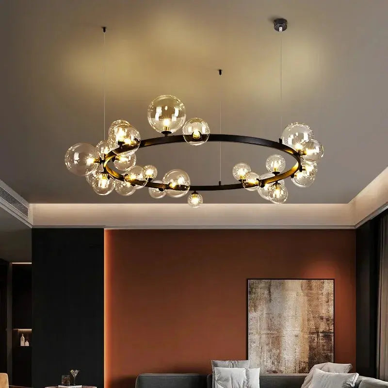 Bendik – Nordic Clear Glass Ball LED Pendant Light with Round Design Kozyled.com