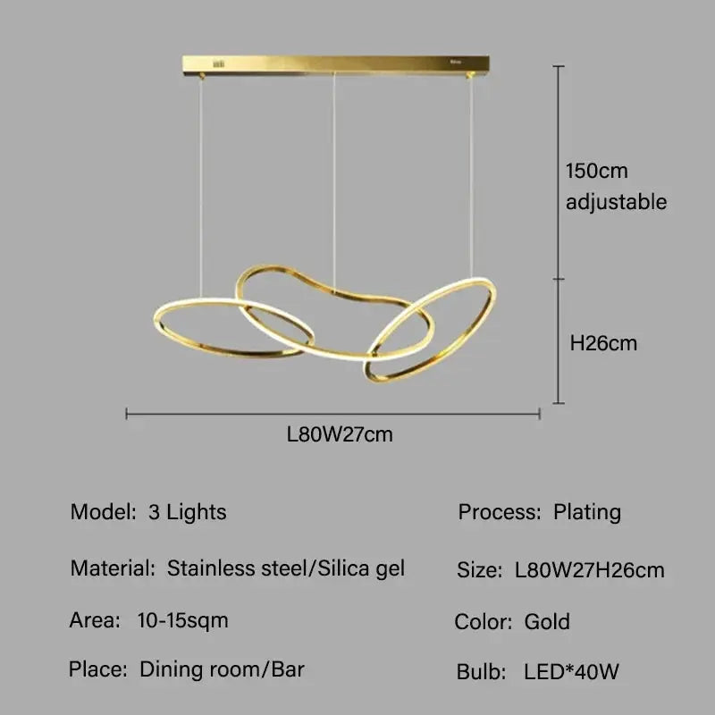 Edda – Creative Circular Dimmable LED Pendant Light for Dining Tables and Bars Kozyled.com