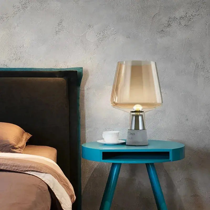 Jens – Modern Italian Blown Glass LED Table Lamp with Sleek Design Kozyled