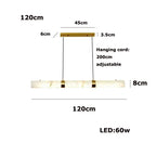 Albert – Dimmable Linear LED Pendant Light with White Alabaster Marble Design for Dining Tables and Bars Kozyled.com