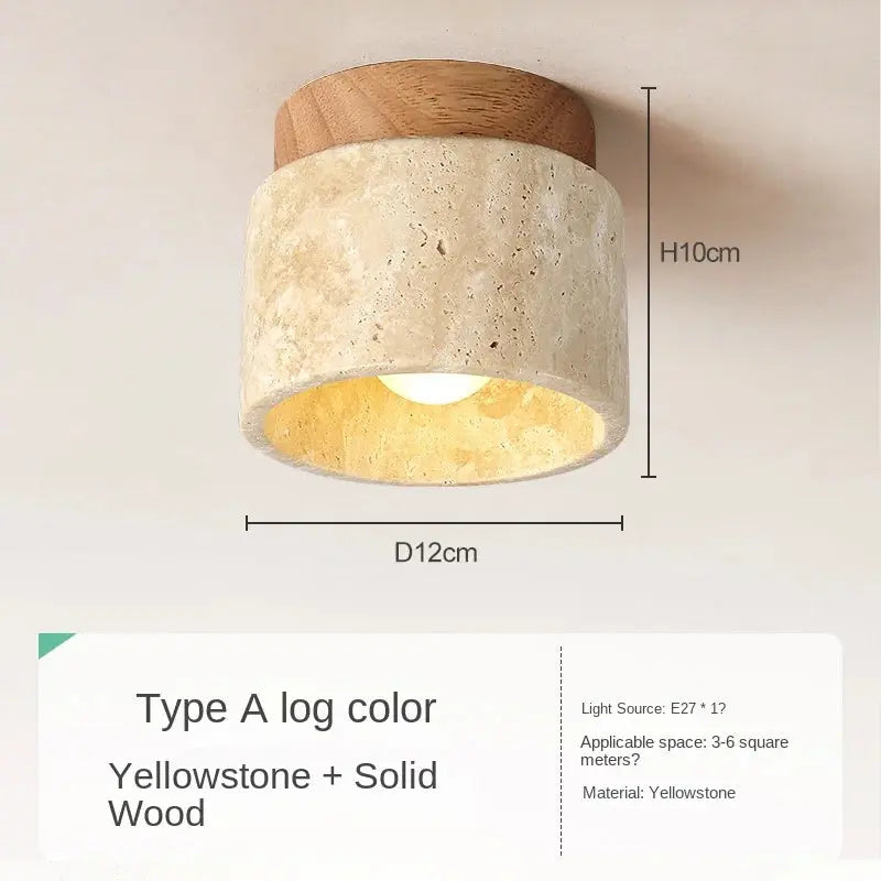 Japandi Stone & Walnut LED Ceiling Downlight –  Hana Lampasa.com