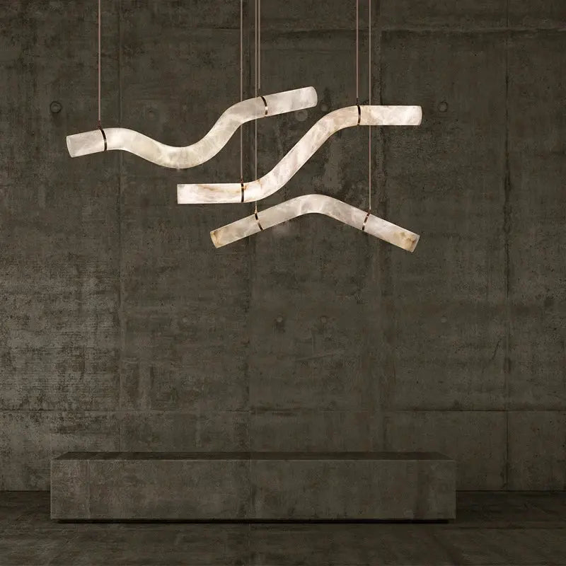 Hasteinn – Dimmable LED Pendant Light with Creative Marble Tube Design for Dining Tables and Bars Kozyled.com