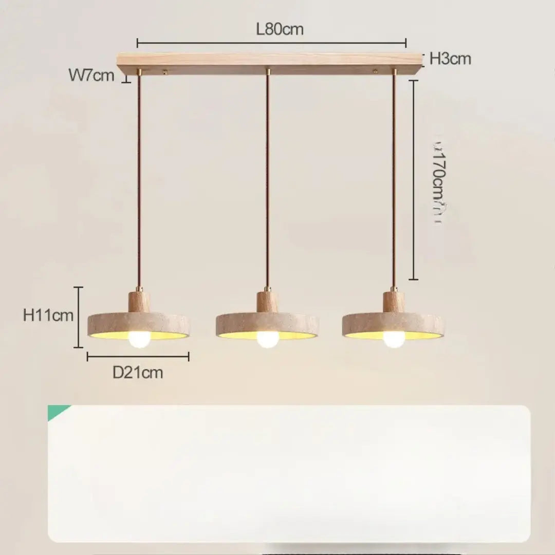Oskar – Natural Stone & Wood LED Pendant Lamp Lampasa.com