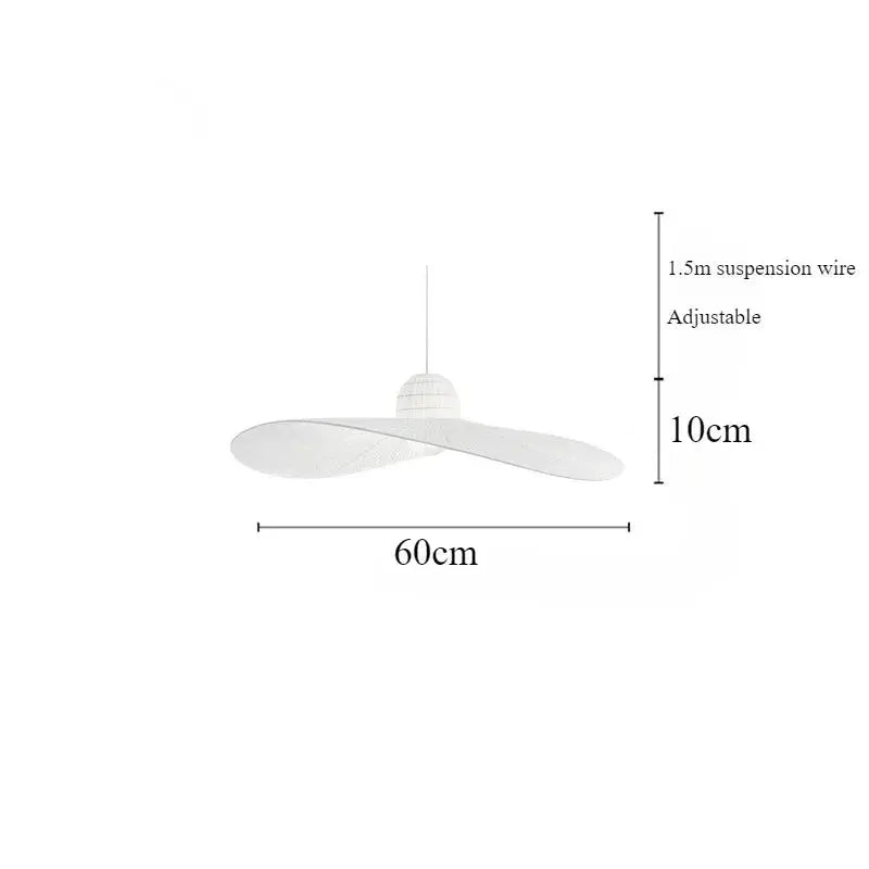 Rayna – Nordic LED Pendant Light with Straw Hat inspired Design Kozyled.com
