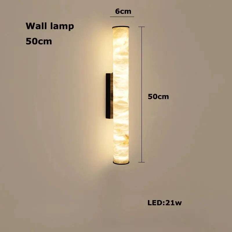 Albert – Dimmable Linear LED Pendant Light with White Alabaster Marble Design Kozyled.com