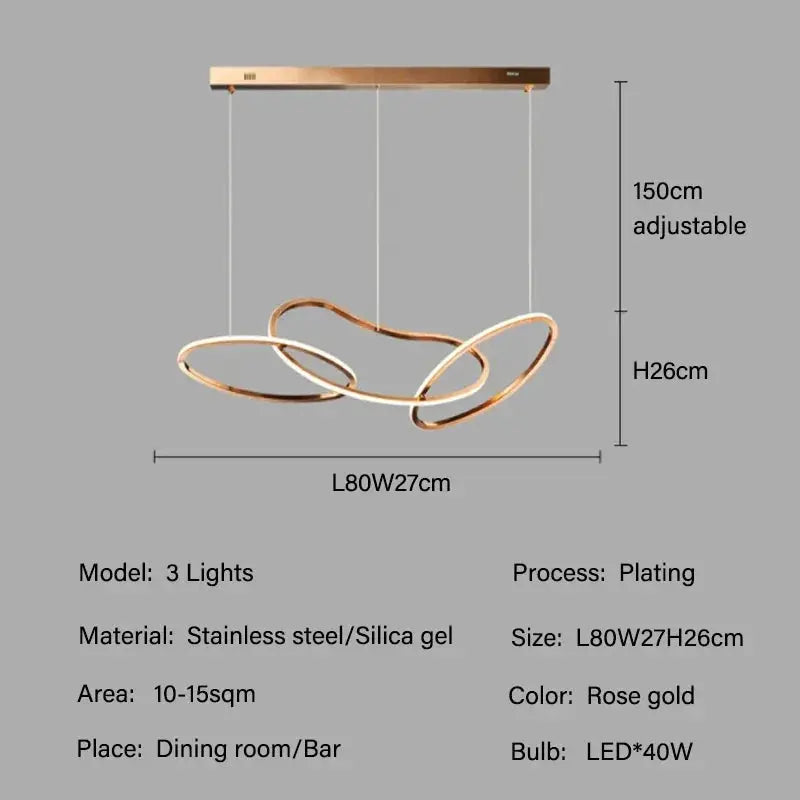 Edda – Creative Circular Dimmable LED Pendant Light for Dining Tables and Bars Kozyled.com