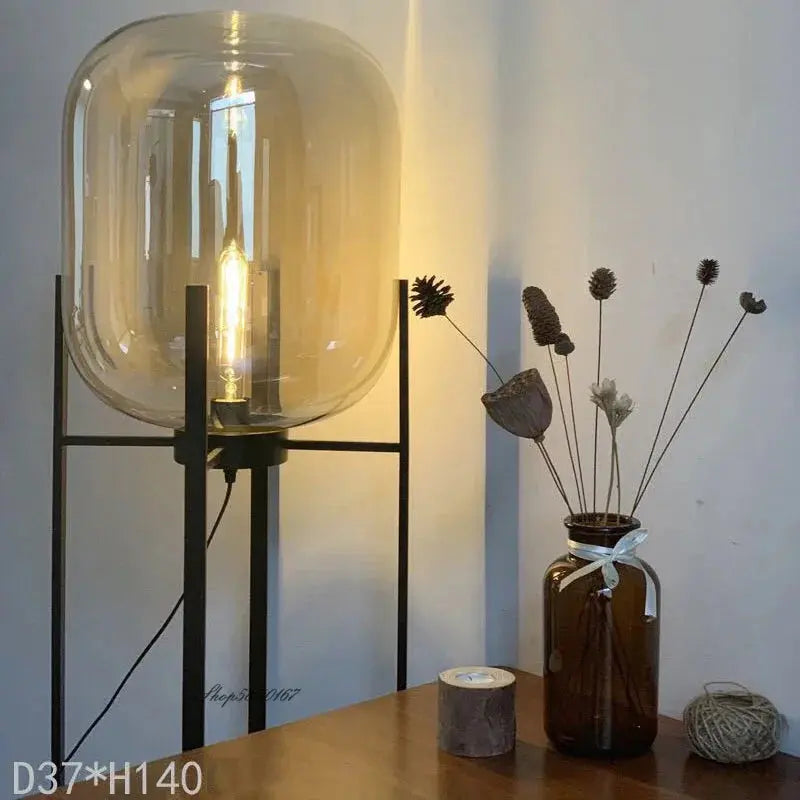 Hermann – Nordic Large Glass LED Table and Floor Lamp for Cozy Spaces Kozyled