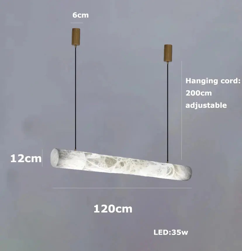 Hasteinn – Dimmable LED Pendant Light with Creative Marble Tube Design for Dining Tables and Bars Kozyled.com