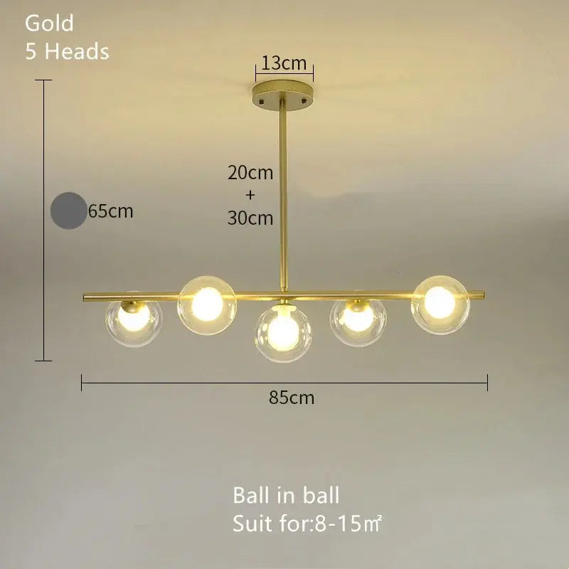 Edvin – Modern Glass Ball LED Pendant Light for Dining Tables and Bars Kozyled.com